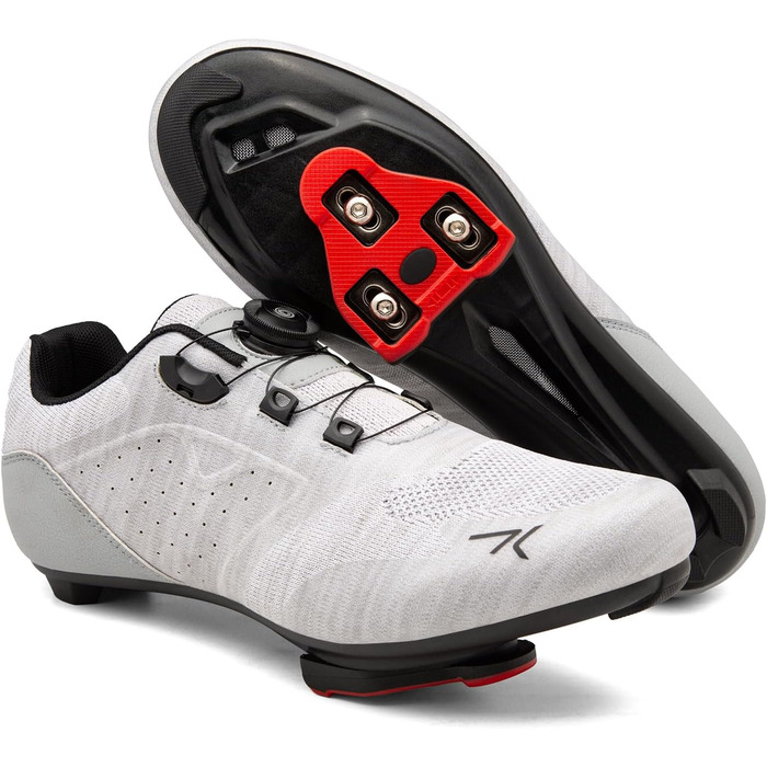 Велотуфлі чоловічі/жіночі для велоспорту, сумісні з Peloton, Look SPD SPD-SL Lock Delta, білі, 41 EU, сірі
