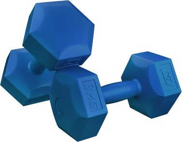 Гантелі Hop-Sport 2×3 кг, пластикові, шестигранні, набір для фітнесу та дому