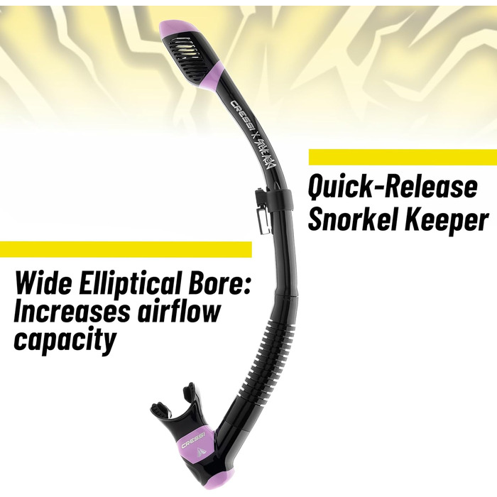 Маска та трубка Cressi x Steve Aoki HiroQuest Limited Edition: F-Dual, Supernova Dry, лінза 380, чорний/фіолетовий