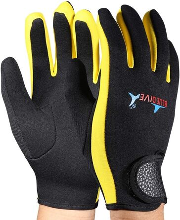 Рукавички для дайвінгу VGEBY1, 1 пара, 3 кольори, п'ятипалі неопренові рукавички для дайвінгу, снорклінгу, каякінгу, серфінгу та інших водних активностей (чорний, жовтий, S)