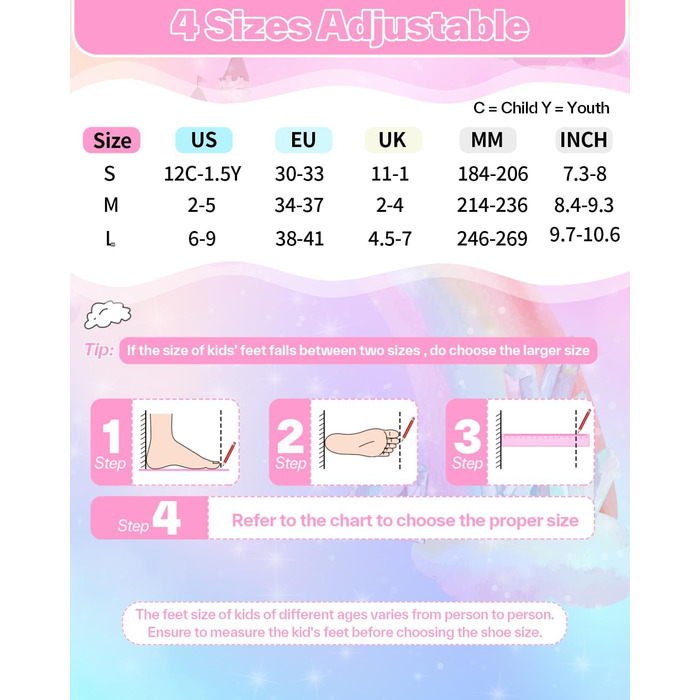 Дитячі ролики Sportneer з регулюванням 30-41, комплект з 6 захисниками та LED, рожевий, EU 34-37