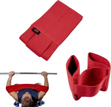 MuscleForge Слінгшот для жиму лежачи, еластична підтримка для пауерліфтингу та бодібілдингу, бинт на лікті, 60-100 кг, червоний