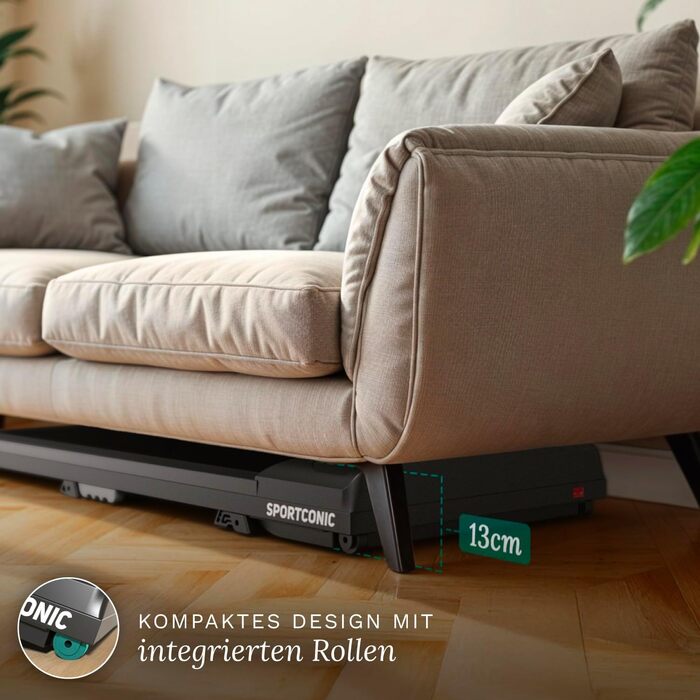 Біговий тренажер Sportconic складний - Walking Pad з нахилом та пультом дистанційного керування. Тиха фітнес-машина для дому, офісу та тренувань (1-6 км/год)