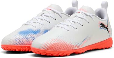 Дитячі футбольні бутси PUMA Future 8 Play TT Jr, 38.5 EU, білий/чорний/червоний (світловий ефект)