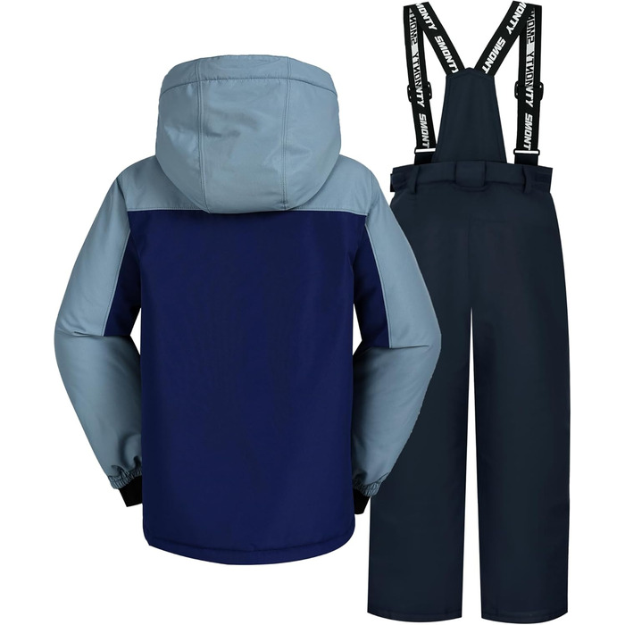 SNOWER Дитячий зимовий комбінезон для хлопчика з капюшоном, гірськолижний костюм, теплий, кольоровий зелений (10-12 років, індиго)