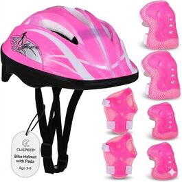 Дитячий шолом CLISPEED з наколінниками, 7-в-1, захист для роликів, скейтборду, велосипеда, 3-8 років, регульований