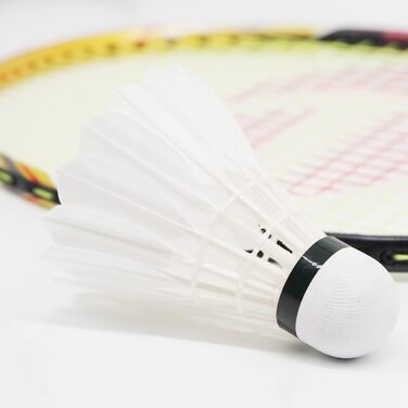 Набір для бадмінтону: 12 професійних м'ячів з гусячого пір'я, міцні, для гри та тренувань