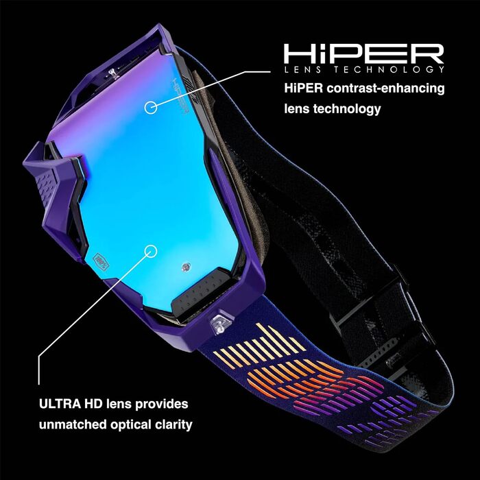 Захисні спортивні окуляри 100% ARMEGA з ультра HD лінзою та носовим захистом, чорні, преміум-якість