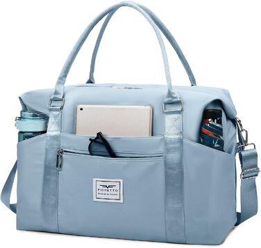 Спортивна сумка FIORETTO для жінок, водонепроникна дорожня сумка-дуffel, середнього розміру, блакитна