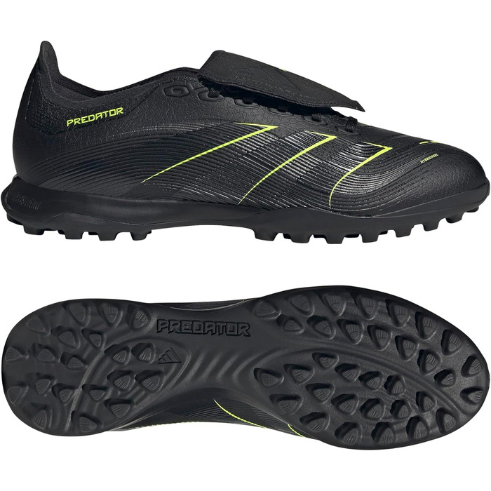 Футбольні бутси adidas Predator League J для газону (42 EU, чорний/карбон/лимонний)