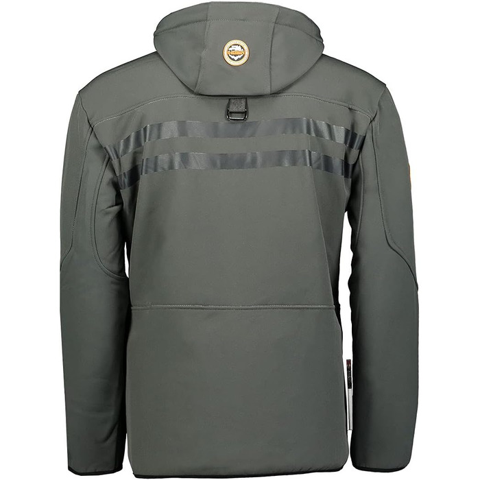 Чоловіча водонепроникна куртка-софтшелл Geographical Norway Royaute з капюшоном, тактичний вітрозахисний outdoor-пальто для гірських походів та лиж, темно-сіра (L)