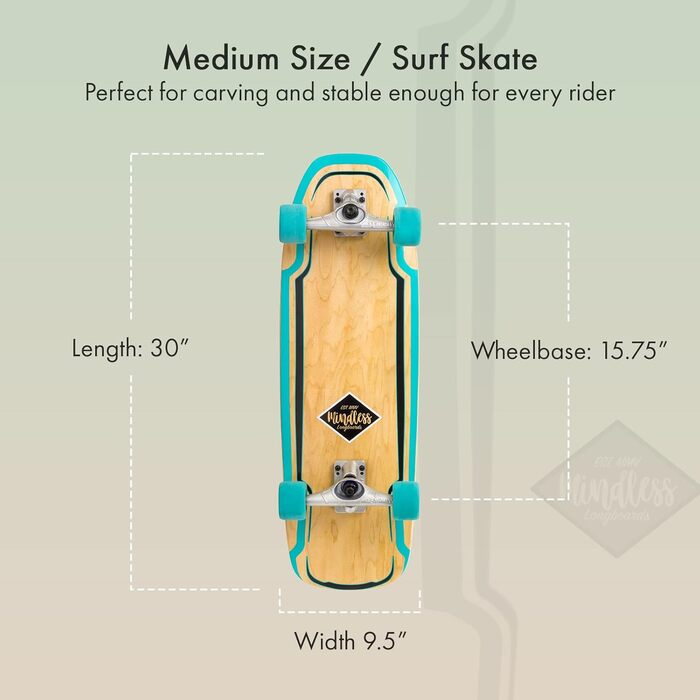 Лонгборд Mindless Surf Skate для дорослих, 9.5', чорний