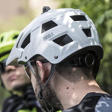 Велошолом BBB Nanga для MTB, з візором і кріпленням для камери, білий матовий, розмір L (58-61 см), для жінок і чоловіків