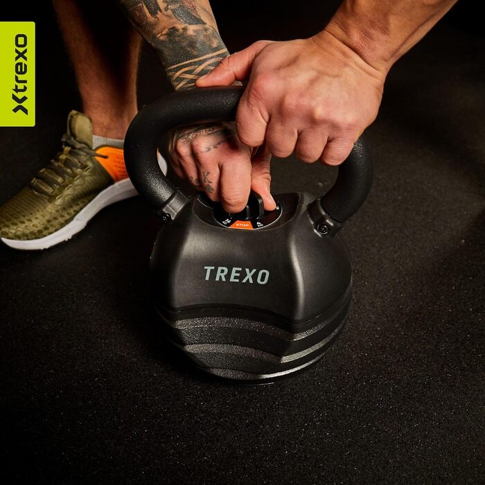 Кетлбел XTREXO регульований, зміна ваги 4/7/9/11/14 кг, чавунний, для CrossFit, професійний