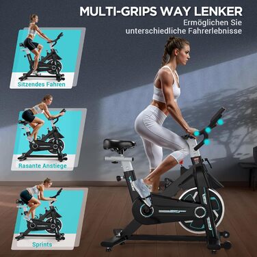Hometrainer WENOKER з LCD-дисплеєм та Bluetooth: тихий велотренажер для дому, до 160 кг, з підтримкою мобільного застосунку