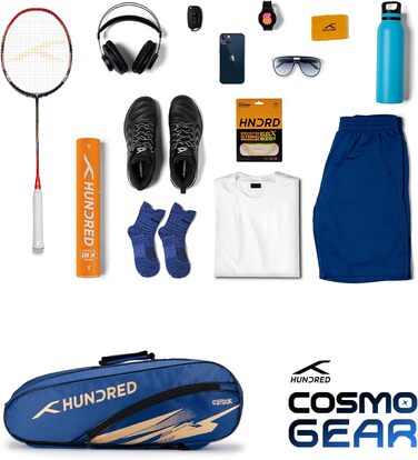 Набір для бадмінтону HUNDRED Cosmogear: сумка, плечові ремені, матеріал - поліестер, блакитний колір