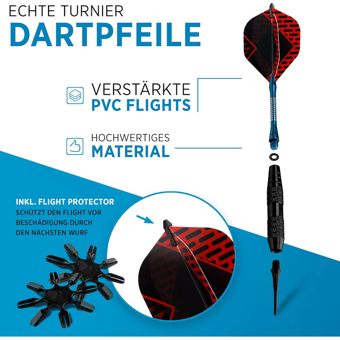 Електронний дартс DartPro [DAS ORIGINAL] - Професійна мішень з 6 дротиками, бездротова, 65 варіантів гри, Double IN/Double Out. Комплект з 12 дротиків