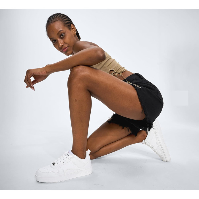 Жіночі кеди LUCKY STEP з блискучими стразами, шкіряні низькі кросівки на шнурівках, білі (38 EU)