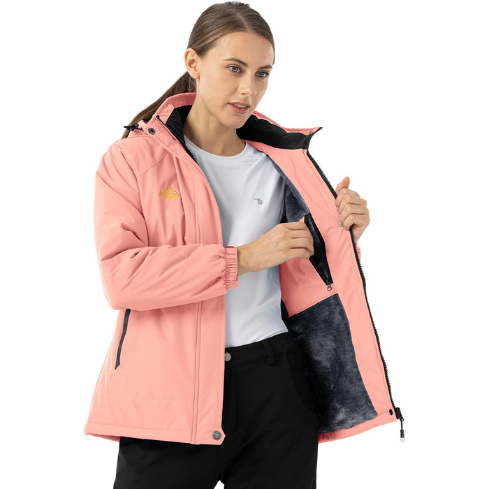 Жіноча зимова куртка Ysento: водонепроникна, тепла, на флісовій підкладці, для сноуборду та активного відпочинку, рожевого кольору, розмір L