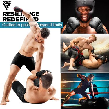 Боксерські рукавички RDX для MMA, Grappling, Muay Thai, Kickboxen, Freefight, Sparring. Шкіра Maya Hide, чорний колір, розмір L-XL