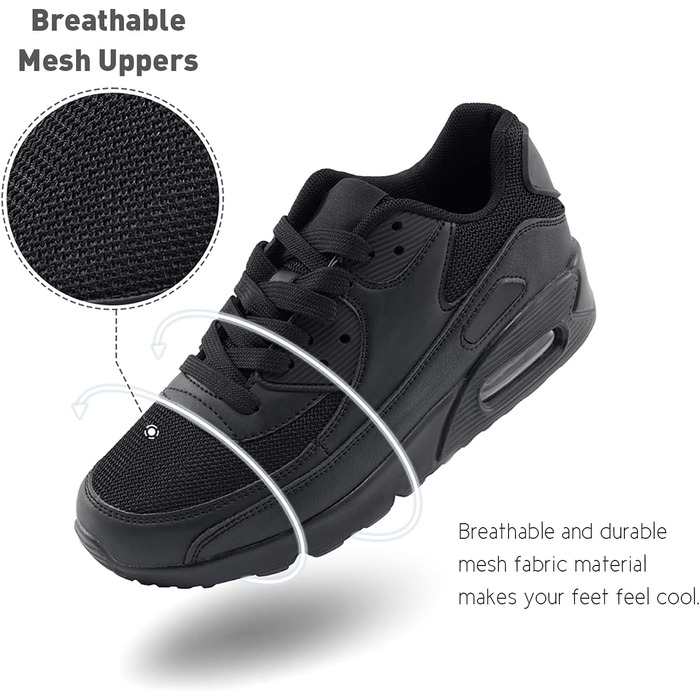 Кросівки для бігу Hitmars: чоловічі та жіночі, зручні, легкі, з повітряною подушкою, чорно-зелені, розміри EU36-EU47