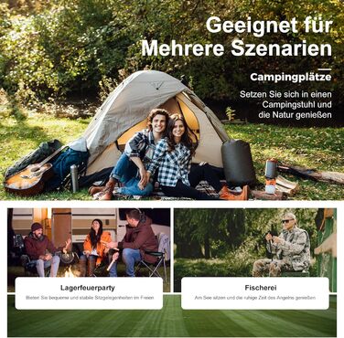 Набір кемпінгових стільців 2 шт. LET'S CAMP: складні, з підстаканниками, для відпочинку на природі (блакитний)