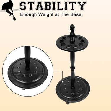 Тримач для більярду на 10 кийків, підлоговий, червоний (чорний)