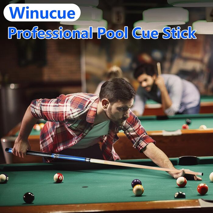 Більярдний кий 20oz, 58' професійний, 13mm вершина, для більярдного столу, 8/9 куль, синій