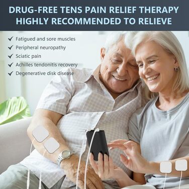 TENS/EMS масажер для тіла 3-в-1: 12 режимів, електрична стимуляція м'язів, для рук, ніг, спини, плечей, шиї (12 електродів)