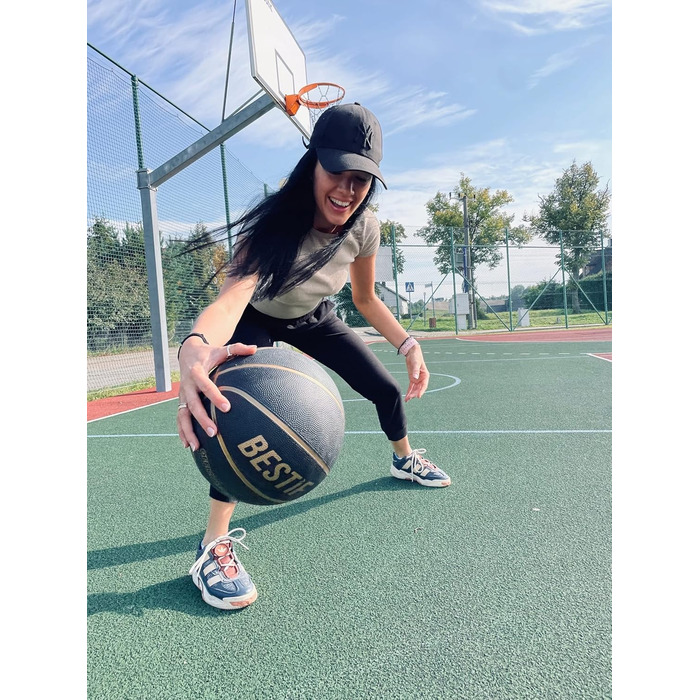 Баскетбольний м'яч BESTIF розмір 5/7 для дітей та дорослих. NBA, тренування, indoor/outdoor, чорний/золотий