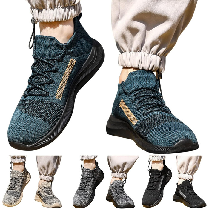 Чоловічі зимові черевики, робочі черевики, спортивні черевики, черевики для трейлраннінгу, водонепроникні, захисні черевики (сірий, 43 EU)