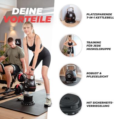 Набір гантелей-гир замінної ваги для дому та фітнесу. Вага: 2, 5, 8, 11, 14, 17, 20 кг. Чорний колір.