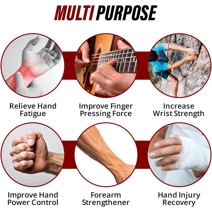 Регульований тренажер для рук Handtrainer з опором 4,5–59 кг, чорний. Для розвитку м'язів, реабілітації та зняття стресу