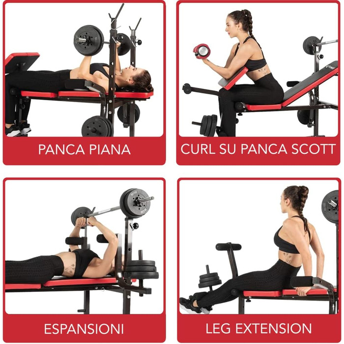 Універсальна лавка для жиму FFitness з регульованою спинкою та стійкою для штанги