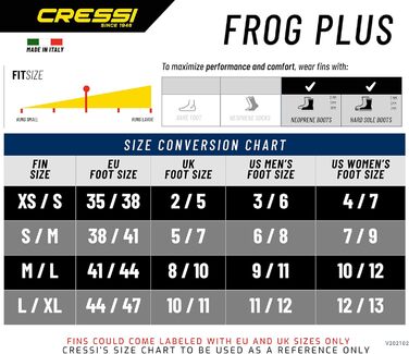 Ласти Cressi Frog Plus для дорослих XS/S (36-39), чорні/білі