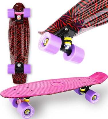 Скейтборд WeLLIFE Mini Cruiser RGX 56 см рожевий, PU 78A, ABEC-7RS, для підлітків і дорослих