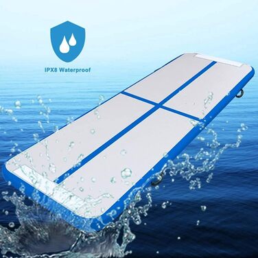 Гімнастична килимок LSLIFE надувний, 4/5/6 метрів, товщина 10 см, з електричним насосом. Для гімнастики, йоги, тренувань, дітей. Надувна гімнастична доріжка, тренувальна балка.