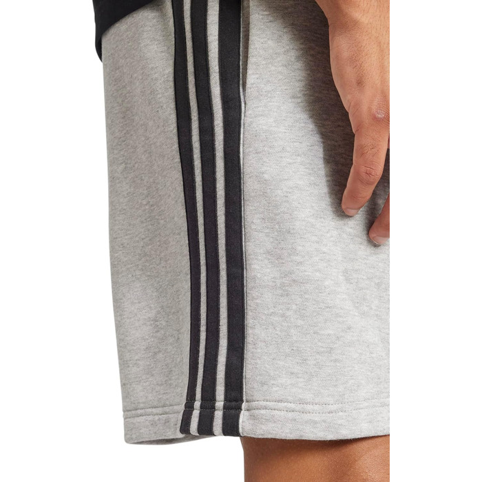 Чоловічі шорти Adidas Essential Three Stripes French Terry, сірі з чорними смугами, розмір XL