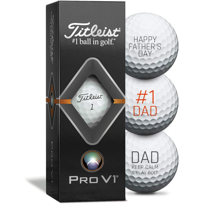 Гольф-м'ячі Titleist Pro V1 / Pro V1X 2019, 3 шт, подарунковий набір до Дня батька