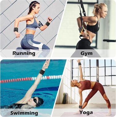 Набір манжет для ніг та зап'ясть Jueachy 1 кг (2 шт. по 0.5 кг) - для фітнесу, йоги, аеробіки, пілатесу. Чорний колір