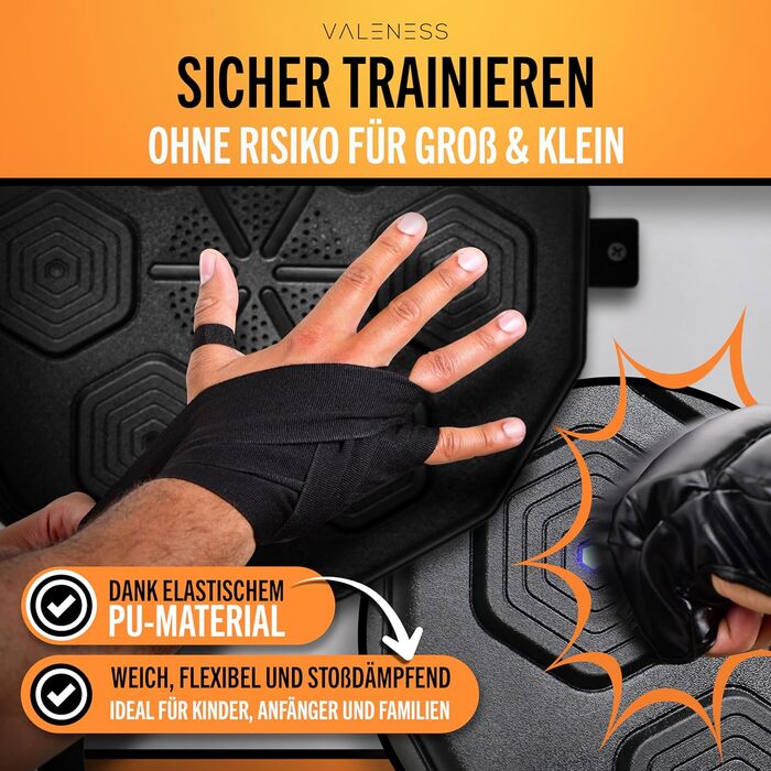 Музична бокс-машина VALENESS® - Smart Box Machine з LED, бокс-автомат для дому, з боксерськими рукавичками. Ідеальне боксерське тренування для дітей та дорослих.