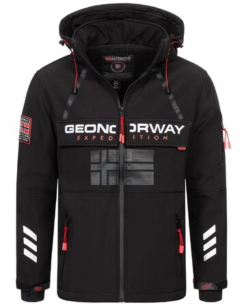 Чоловіча куртка-вітровка Geographical Norway Softshell на осінь-зиму, водонепроникна спортивна куртка, чорна, розмір M