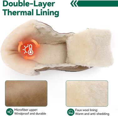 Зимові черевики чоловічі та жіночі – теплі, з підкладкою, зимові чоботи, чоботи для снігу, легкі, неслизькі, для активного відпочинку, трекінгу, снігу та повсякденного носіння, 38 EU, Хакі Gb189