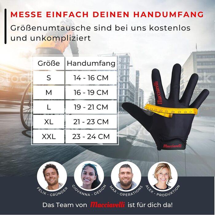 Велосипедні рукавички MACCIAVELLI - MTB, унісекс, сенсорний екран, чорні