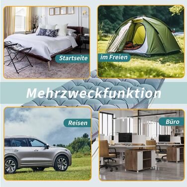 Кемпінгове ліжко з матрацом, розкладне, для відпочинку на природі та вдома, 200 кг, сіре