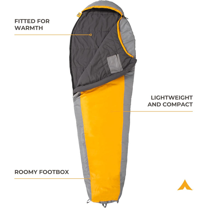 Сплячий мішок Teton Trailhead -7°C / +20°F, ультралегкий, оранжево-сірий
