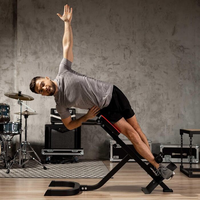 Hop-Sport Hyperextensions - тренажер для пресу та спини, для дому, стабільна сталева конструкція, до 120 кг