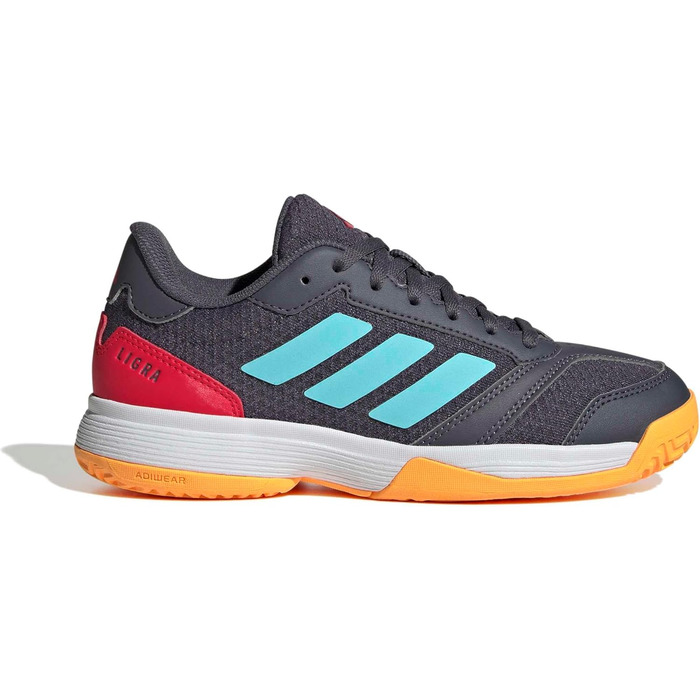 Дитячі кросівки Adidas Ligra 8 для залу (33 EU, Aurora Onix Flash Aqua Semi Lucid Red)
