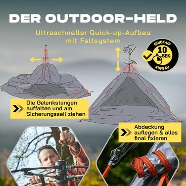 Намет Lumaland Outdoor Pop Up Kuppelzelt для кемпінгу, подорожей та фестивалів (2-3 особи), сірий