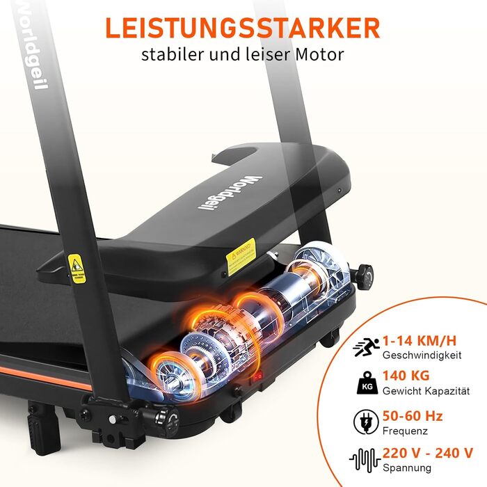 Біговий тренажер для дому 14 км/год з регулюванням нахилу 7% та LED-дисплеєм - Walking Pad до 150 кг